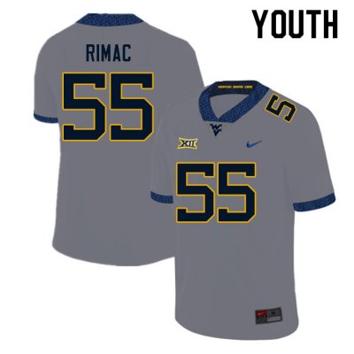 Youth West Virginia Mountaineers NCAA #55 Tomas Rimac Gray Authentic Nike Stitched College Football Jersey AZ15Y03DY